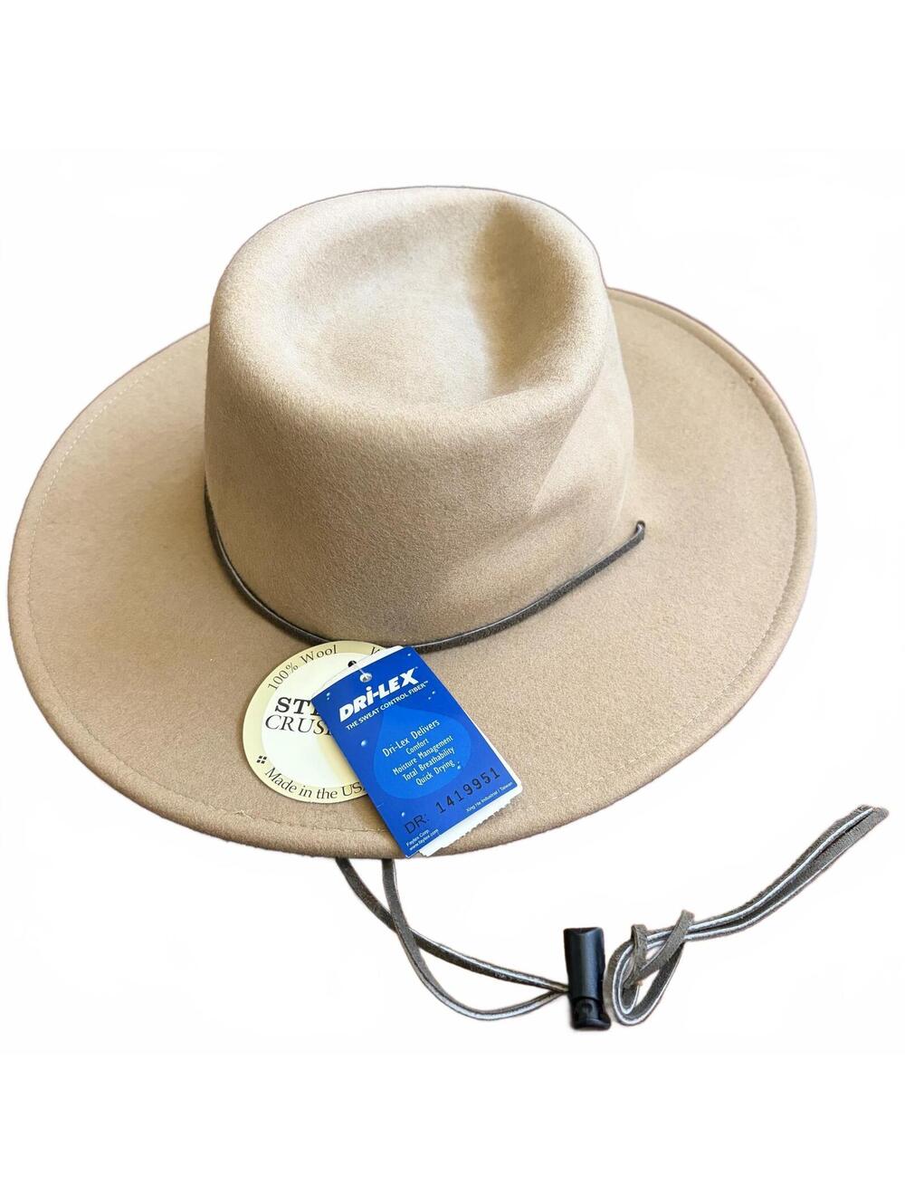 Stetson Mountain View Crushable Hat Wool Felt Western Cowboy Sand Oval Small NWT
